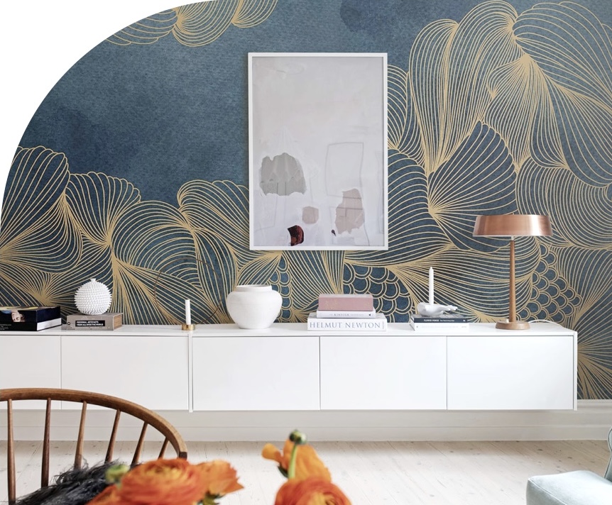 abstract wall mural 